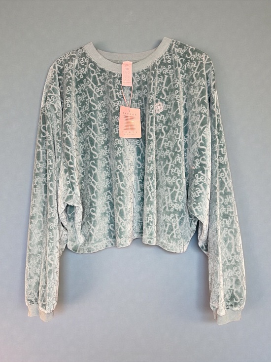 Savage X Fenty Tops - Savage X Fenty Signature Script Velour Crewneck Sweatshirt 1X NWT Rihanna